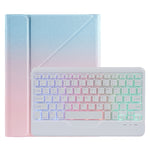 B011S Étui en cuir avec clavier Bluetooth rétroéclairé détachable, support triangulaire et fente pour stylo, pour iPad 9.7 2018 & 2017 / Pro 9.7 / Air 2, pour iPad 10.2 2020 & 2019 / Pro 10.5 pouces / Air 3 10.5 pouces