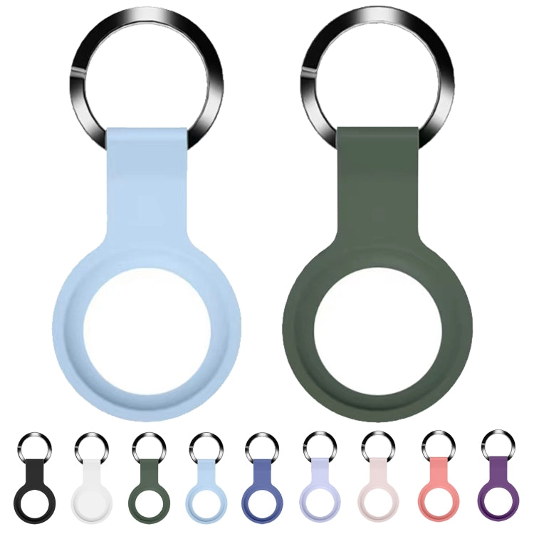Coque de protection en silicone liquide Mutural avec porte-clés pour AirTag 2e génération / AirTag 1re génération