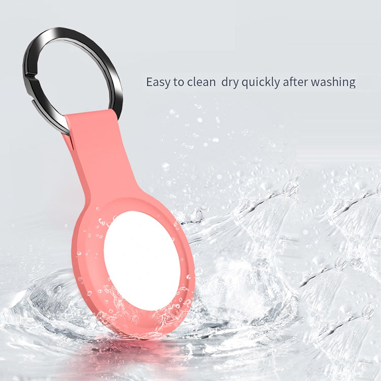 Coque de protection en silicone liquide Mutural avec porte-clés pour AirTag 2e génération / AirTag 1re génération