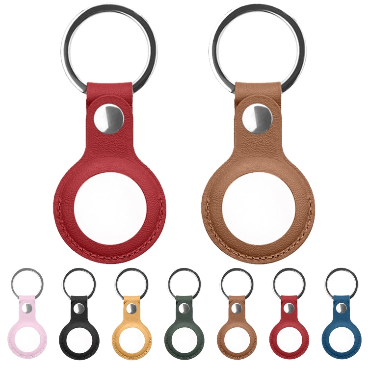 Mutural Étui de protection en cuir PU avec porte-clés pour AirTag 2e génération / AirTag 1re génération
