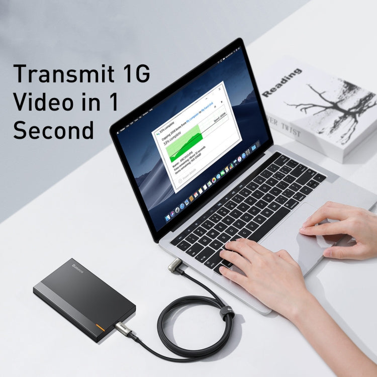 Câble coaxial Baseus CATPN-01 100W 5A PD3.1 Gen2 USB-C / Type-C vers USB-C / Type-C HD pour affichage simultané, Longueur du câble : 1,5 m