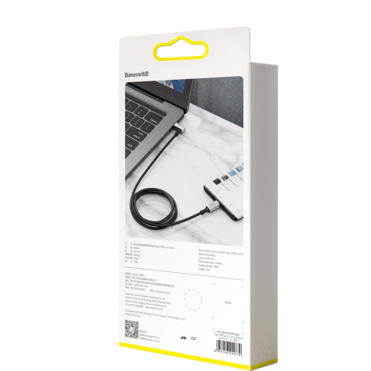Câble coaxial Baseus CATPN-01 100W 5A PD3.1 Gen2 USB-C / Type-C vers USB-C / Type-C HD pour affichage simultané, Longueur du câble : 1,5 m