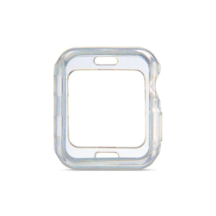 Coque de protection en TPU à paillettes, pour Apple Watch Series 6 / 5 / 4 / Watch SE 44mm, pour Apple Watch Series 3 & 2 & 1 42mm, pour Apple Watch Series 6 / 5 / 4 / Watch SE 40mm, pour Apple Watch Series 3 & 2 & 1 38mm