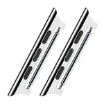 2 bracelets de montre connectée en acier inoxydable avec connecteur acoustique, largeur : 22 mm, pour Apple Watch Series 6 et SE et 5 et 4 (40 mm) / 3 et 2 et 1 (38 mm), largeur : 22 mm, pour Apple Watch (40 mm / 38 mm)