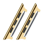 2 bracelets de montre connectée en acier inoxydable avec connecteur acoustique, largeur : 22 mm, pour Apple Watch Series 6 et SE et 5 et 4 (40 mm) / 3 et 2 et 1 (38 mm), largeur : 22 mm, pour Apple Watch (40 mm / 38 mm)