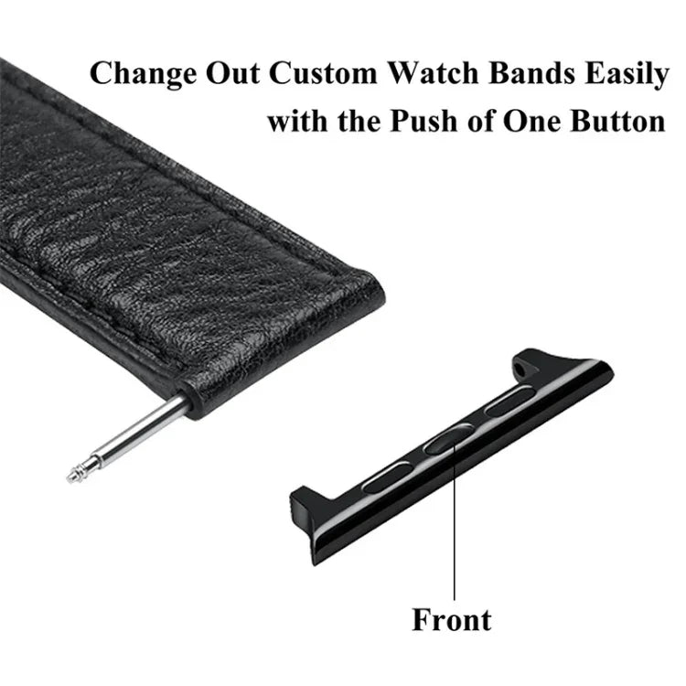 2 bracelets de montre connectée en acier inoxydable avec connecteur acoustique, largeur : 22 mm, pour Apple Watch Series 6 et SE et 5 et 4 (40 mm) / 3 et 2 et 1 (38 mm), largeur : 22 mm, pour Apple Watch (40 mm / 38 mm)