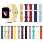 Bracelet de remplacement en silicone à boucle argentée, pour Apple Watch Series 7 41 mm / & 6 & SE & 5 & 4 40 mm, pour Apple Watch Series 7 45 mm / & 6 & SE & 5 & 4 44 mm