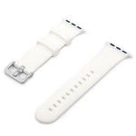 Bracelet de remplacement en silicone à boucle argentée, pour Apple Watch Series 7 41 mm / & 6 & SE & 5 & 4 40 mm, pour Apple Watch Series 7 45 mm / & 6 & SE & 5 & 4 44 mm