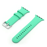 Bracelet de remplacement en silicone à boucle argentée, pour Apple Watch Series 7 41 mm / & 6 & SE & 5 & 4 40 mm, pour Apple Watch Series 7 45 mm / & 6 & SE & 5 & 4 44 mm