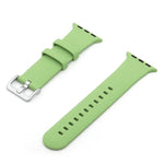 Bracelet de remplacement en silicone à boucle argentée, pour Apple Watch Series 7 41 mm / & 6 & SE & 5 & 4 40 mm, pour Apple Watch Series 7 45 mm / & 6 & SE & 5 & 4 44 mm