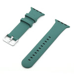 Bracelet de remplacement en silicone à boucle argentée, pour Apple Watch Series 7 41 mm / & 6 & SE & 5 & 4 40 mm, pour Apple Watch Series 7 45 mm / & 6 & SE & 5 & 4 44 mm