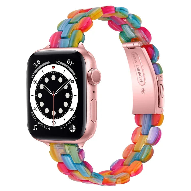 Bracelet de montre de remplacement en résine ovale, pour Apple Watch Series 7 41mm / & 6 & SE & 5 & 4 40mm, pour Apple Watch Series 7 45mm / & 6 & SE & 5 & 4 44mm