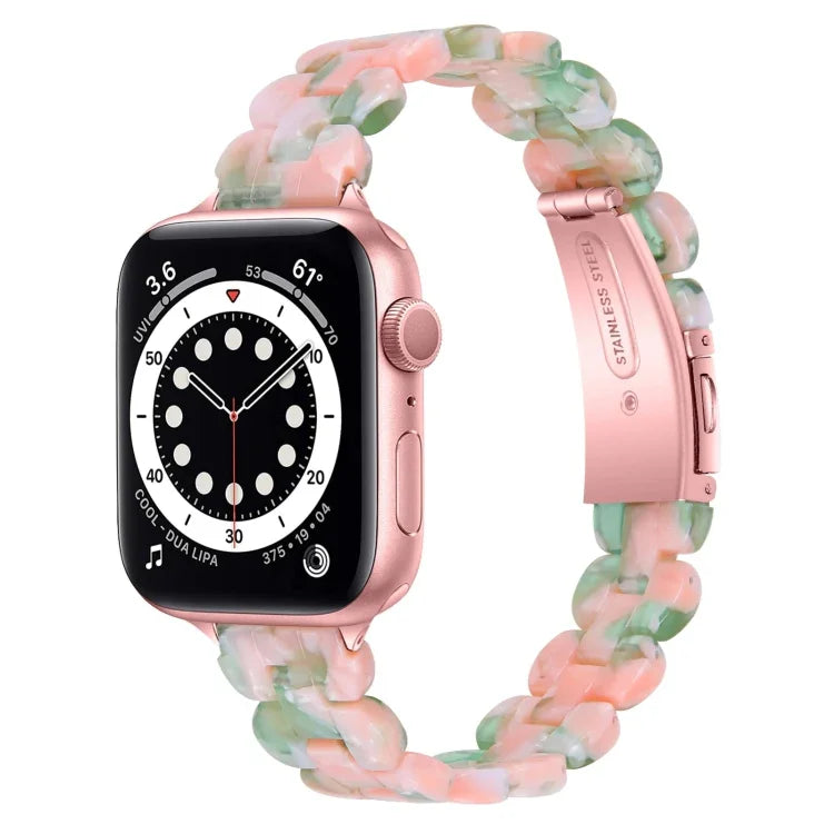 Bracelet de montre de remplacement en résine ovale, pour Apple Watch Series 7 41mm / & 6 & SE & 5 & 4 40mm, pour Apple Watch Series 7 45mm / & 6 & SE & 5 & 4 44mm