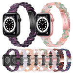 Bracelet de montre de remplacement en résine ovale, pour Apple Watch Series 7 41mm / & 6 & SE & 5 & 4 40mm, pour Apple Watch Series 7 45mm / & 6 & SE & 5 & 4 44mm