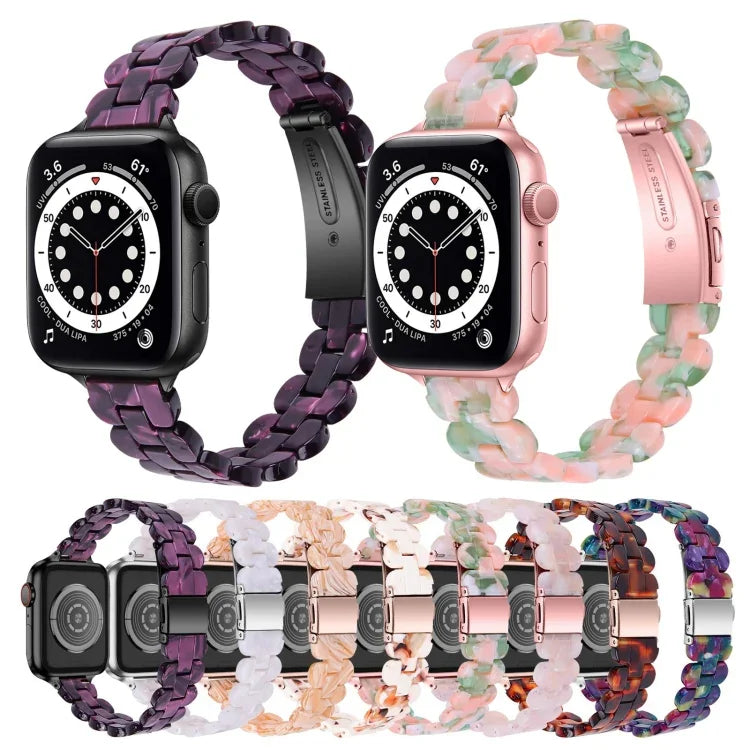 Bracelet de montre de remplacement en résine ovale, pour Apple Watch Series 7 41mm / & 6 & SE & 5 & 4 40mm, pour Apple Watch Series 7 45mm / & 6 & SE & 5 & 4 44mm