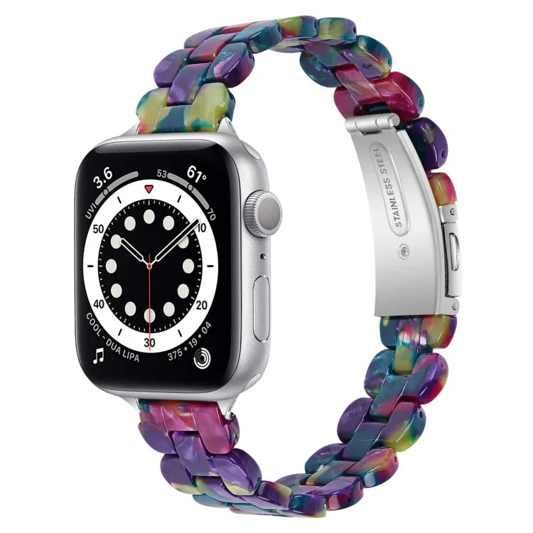 Bracelet de montre de remplacement en résine ovale, pour Apple Watch Series 7 41mm / & 6 & SE & 5 & 4 40mm, pour Apple Watch Series 7 45mm / & 6 & SE & 5 & 4 44mm
