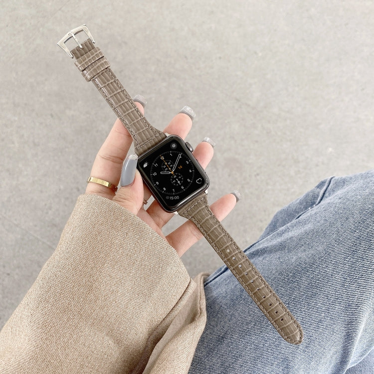 Bracelet de rechange en cuir texture crocodile, pour Apple Watch Series 7 41mm / & 6 & SE & 5 & 4 40mm, pour Apple Watch Series 7 45mm / & 6 & SE & 5 & 4 44mm