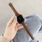 Bracelet de rechange en cuir texture crocodile, pour Apple Watch Series 7 41mm / & 6 & SE & 5 & 4 40mm, pour Apple Watch Series 7 45mm / & 6 & SE & 5 & 4 44mm