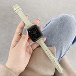 Bracelet de rechange en cuir texture crocodile, pour Apple Watch Series 7 41mm / & 6 & SE & 5 & 4 40mm, pour Apple Watch Series 7 45mm / & 6 & SE & 5 & 4 44mm