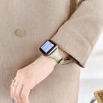 Bracelet de rechange en cuir texture crocodile, pour Apple Watch Series 7 41mm / & 6 & SE & 5 & 4 40mm, pour Apple Watch Series 7 45mm / & 6 & SE & 5 & 4 44mm