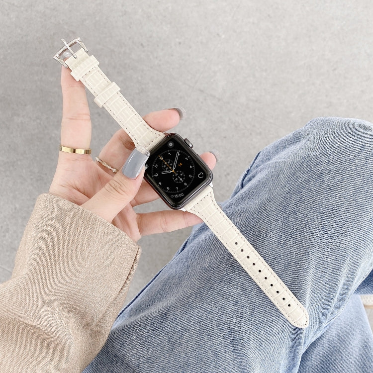 Bracelet de rechange en cuir texture crocodile, pour Apple Watch Series 7 41mm / & 6 & SE & 5 & 4 40mm, pour Apple Watch Series 7 45mm / & 6 & SE & 5 & 4 44mm