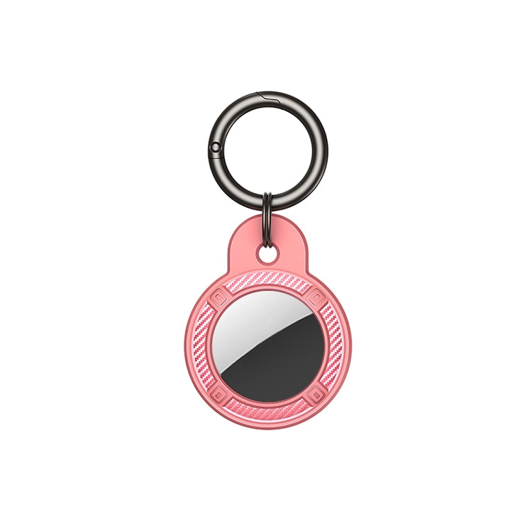 Coque antichute ronde en fibre de carbone avec anneau porte-clés pour AirTag 2e génération / AirTag 1re génération