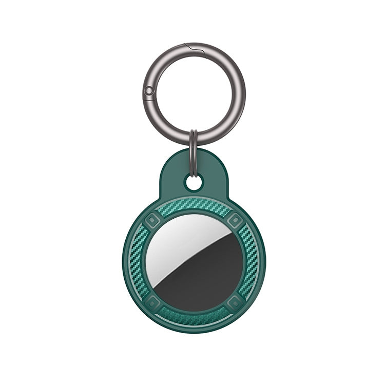 Coque antichute ronde en fibre de carbone avec anneau porte-clés pour AirTag 2e génération / AirTag 1re génération
