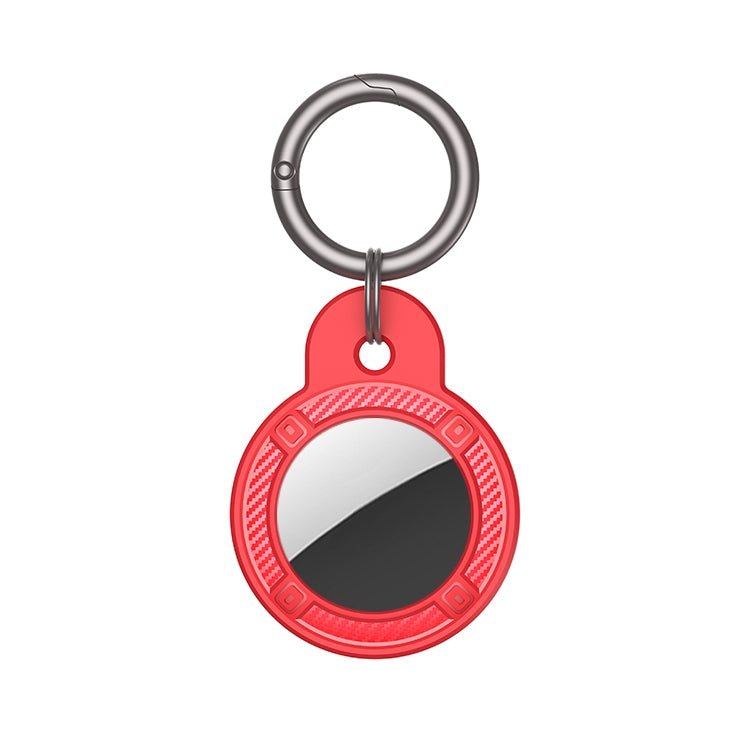 Coque antichute ronde en fibre de carbone avec anneau porte-clés pour AirTag 2e génération / AirTag 1re génération