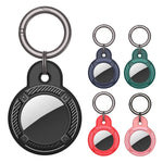 Coque antichute ronde en fibre de carbone avec anneau porte-clés pour AirTag 2e génération / AirTag 1re génération