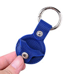 Étui de protection en cuir texturé litchi avec porte-clés pour AirTag 2e génération / AirTag 1re génération