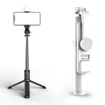 Trépied perche à selfie Bluetooth Q02S avec lumière de remplissage, support téléphone portable, Q02S (noir), Q02S (blanc)
