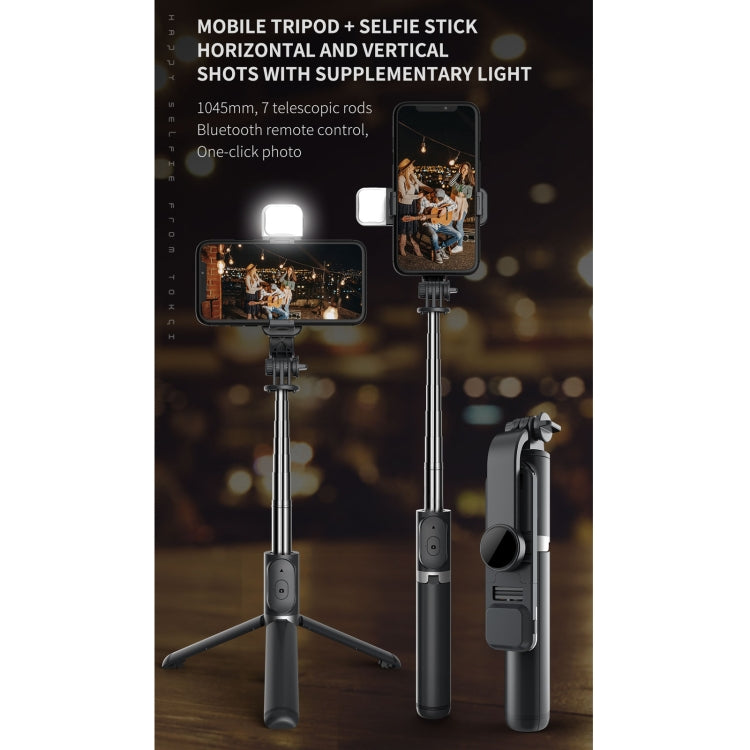 Trépied perche à selfie Bluetooth Q02S avec lumière de remplissage, support téléphone portable, Q02S (noir), Q02S (blanc)