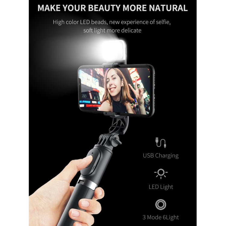 Trépied perche à selfie Bluetooth Q02S avec lumière de remplissage, support téléphone portable, Q02S (noir), Q02S (blanc)