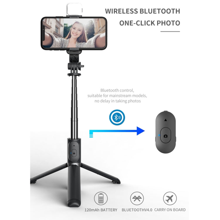 Trépied perche à selfie Bluetooth Q02S avec lumière de remplissage, support téléphone portable, Q02S (noir), Q02S (blanc)