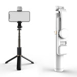 Trépied perche à selfie Bluetooth Q03S avec lumière de remplissage, support téléphone portable, Q03S (noir), Q03S (blanc)