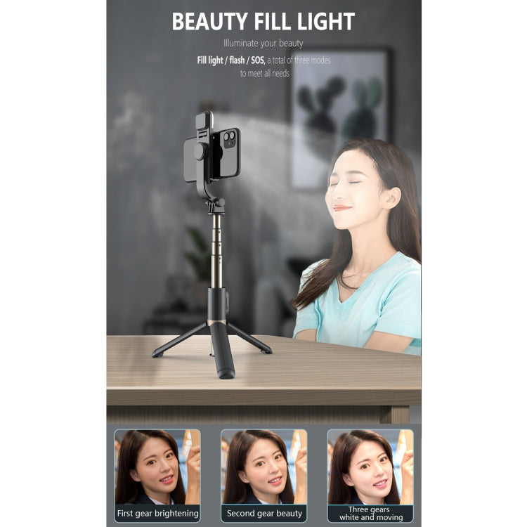 Trépied perche à selfie Bluetooth Q03S avec lumière de remplissage, support téléphone portable, Q03S (noir), Q03S (blanc)