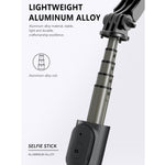 Trépied perche à selfie Bluetooth Q03S avec lumière de remplissage, support téléphone portable, Q03S (noir), Q03S (blanc)