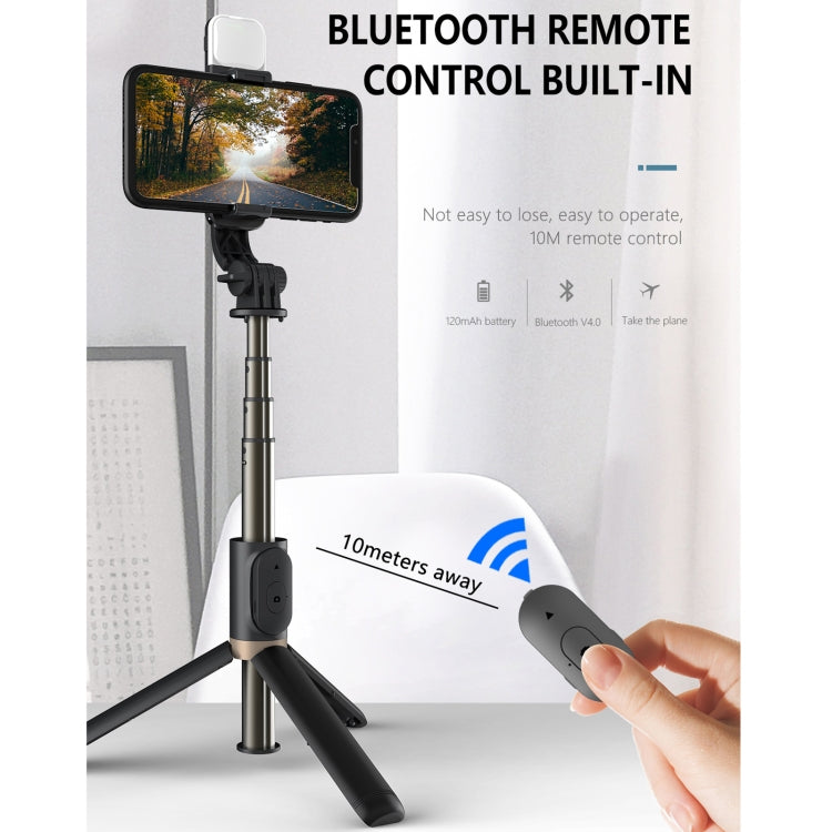 Trépied perche à selfie Bluetooth Q03S avec lumière de remplissage, support téléphone portable, Q03S (noir), Q03S (blanc)