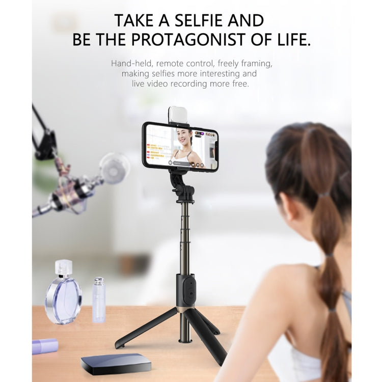 Trépied perche à selfie Bluetooth Q03S avec lumière de remplissage, support téléphone portable, Q03S (noir), Q03S (blanc)