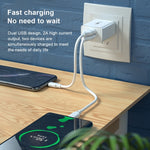 WK WP-U56 Adaptateur secteur de voyage à double port USB 2A, charge rapide, prise européenne