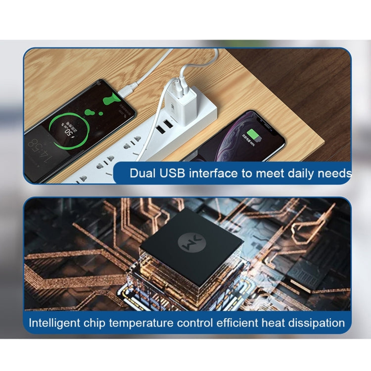 WK WP-U56 Adaptateur secteur de voyage à double port USB 2A, charge rapide, prise européenne