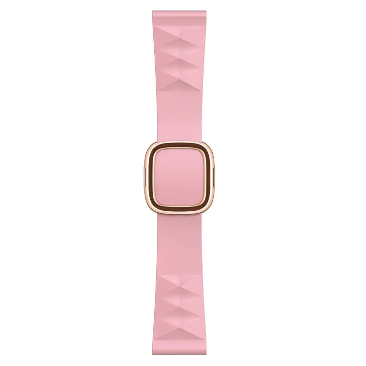 Modern Style Silicone Replacement Strap Watchband For Apple Watch Series 6 & SE & 5 & 4 40mm / 3 & 2 & 1 38mm, Black Buckle, Rose Gold Buckle, Silver Buckle