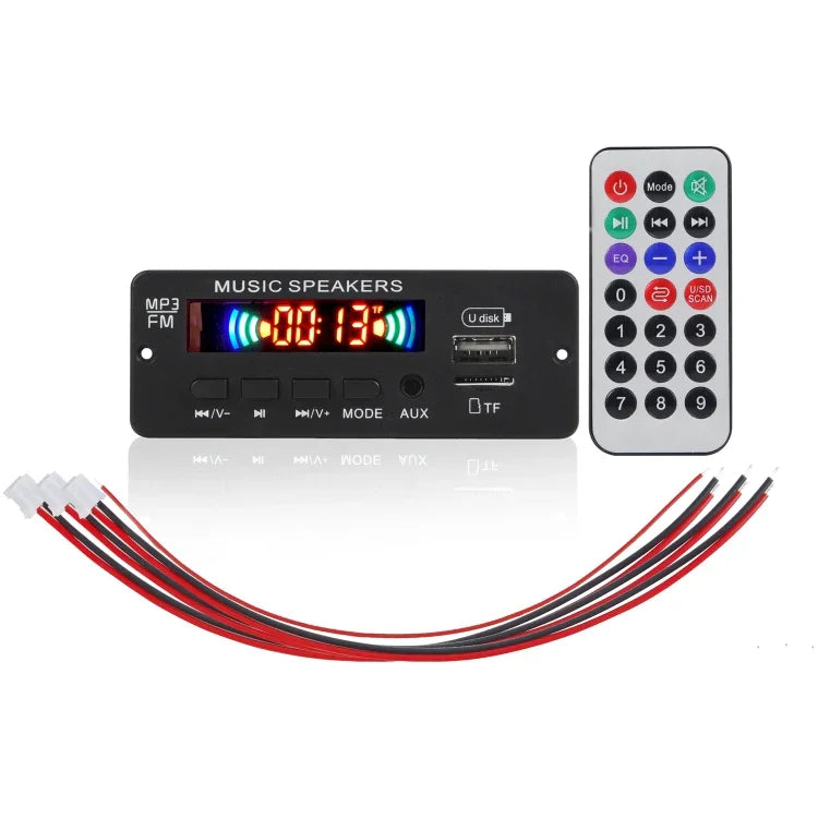 JX-808BT Autoradio Lecteur MP3 Décodeur 12V avec Radio FM USB, Bluetooth / Télécommande / Enregistrement, JX-808BT