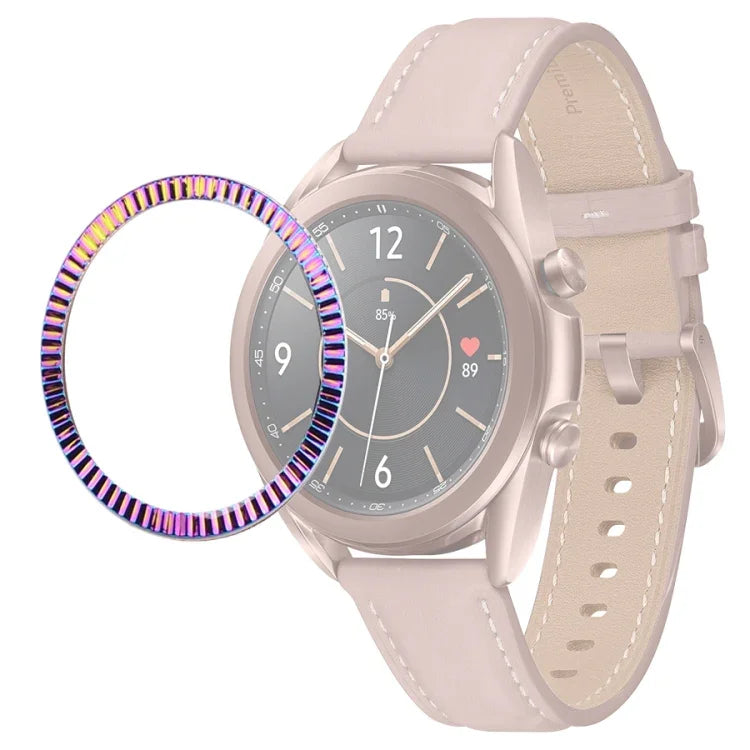 Anneau de lunette texturé Smart Watch Wave, pour Samsung Galaxy Watch 3 41 mm, pour Samsung Galaxy Watch 3 45 mm