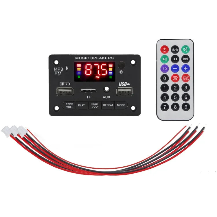 Lecteur décodeur audio MP3 de voiture 12 V JX-809BT avec radio FM, USB, Bluetooth, télécommande et enregistrement, JX-809BT