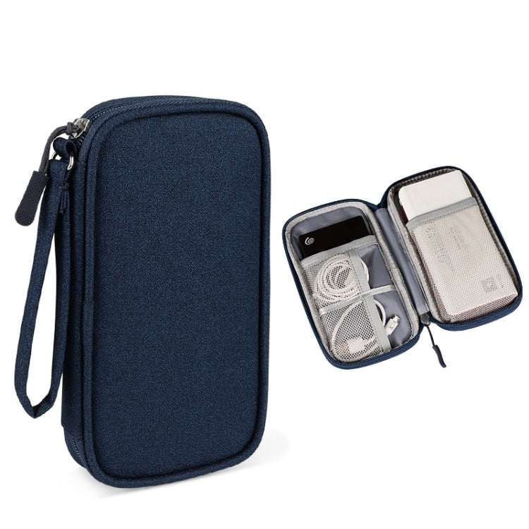 SM03 Sac de rangement multifonctionnel pour accessoires numériques avec cordon, 19x11x3.5cm (Bleu Marine), 19x11x3.5cm (Gris), 19x11x3.5cm (Rose), 19x11x3.5cm (Noir)