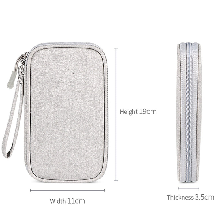 SM03 Sac de rangement multifonctionnel pour accessoires numériques avec cordon, 19x11x3.5cm (Bleu Marine), 19x11x3.5cm (Gris), 19x11x3.5cm (Rose), 19x11x3.5cm (Noir)