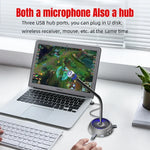 Microphone anti-interférence USB HXSJ F15 avec réduction de bruit matricielle