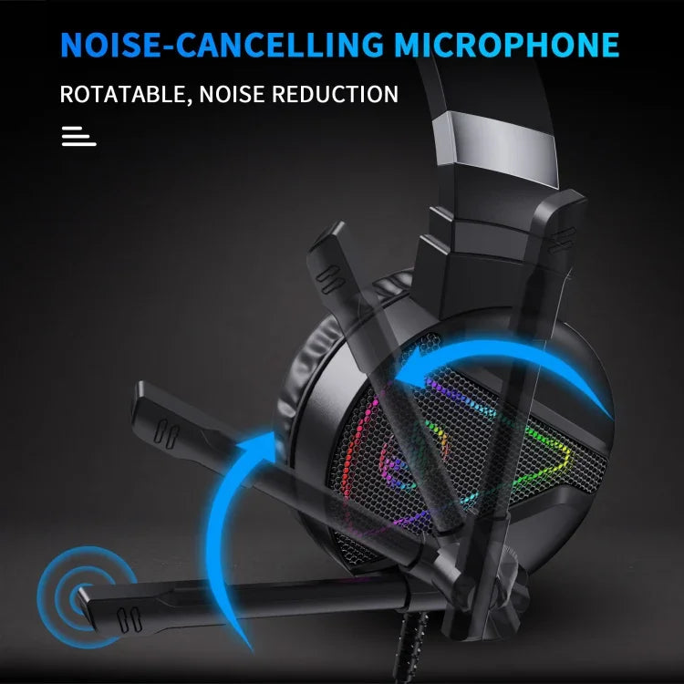 HXSJ F16 3.5mm + USB Port RGB Light Stereo Gaming Headset with Microphone