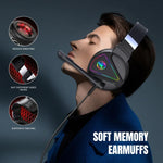HXSJ F16 3.5mm + USB Port RGB Light Stereo Gaming Headset with Microphone